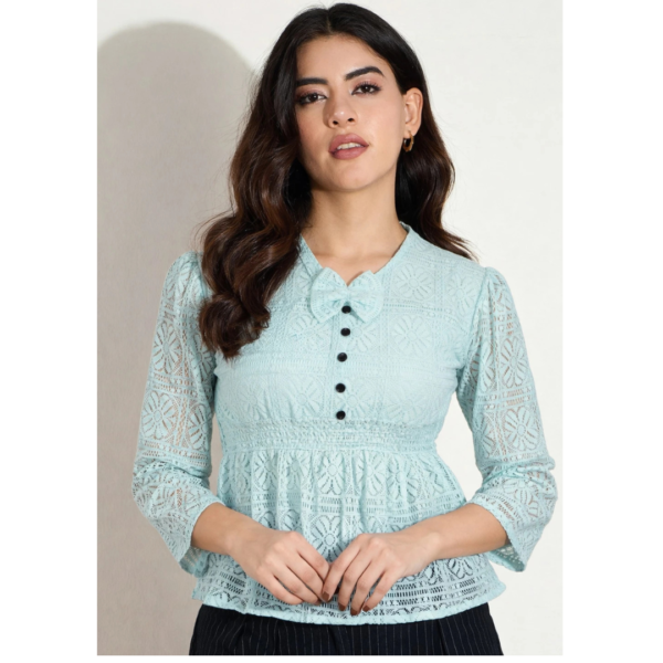 "Women Green Self-Design Top".