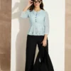 Self Design Women Green Top