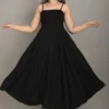 Women Fit and Flare Black Maxi/Full Length Dress
