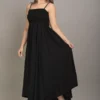Women Fit and Flare Black Maxi/Full Length Dress